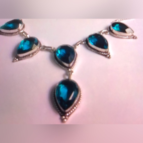 Blue Topaz 925 Sterling Silver Necklace